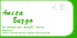 anita buzgo business card